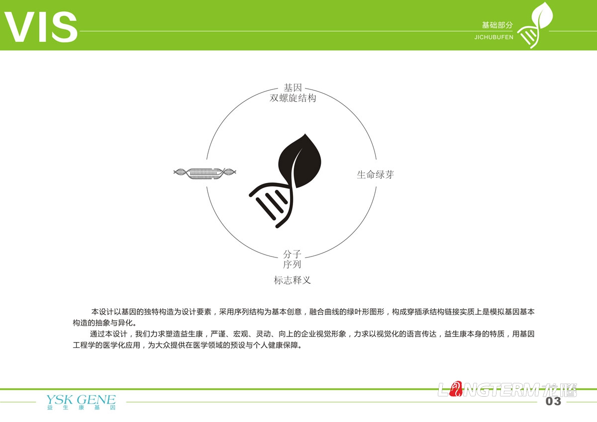 四川益生康基因工程有限公司品牌LOGO及VI形象设计|成都基因标志商标设计公司