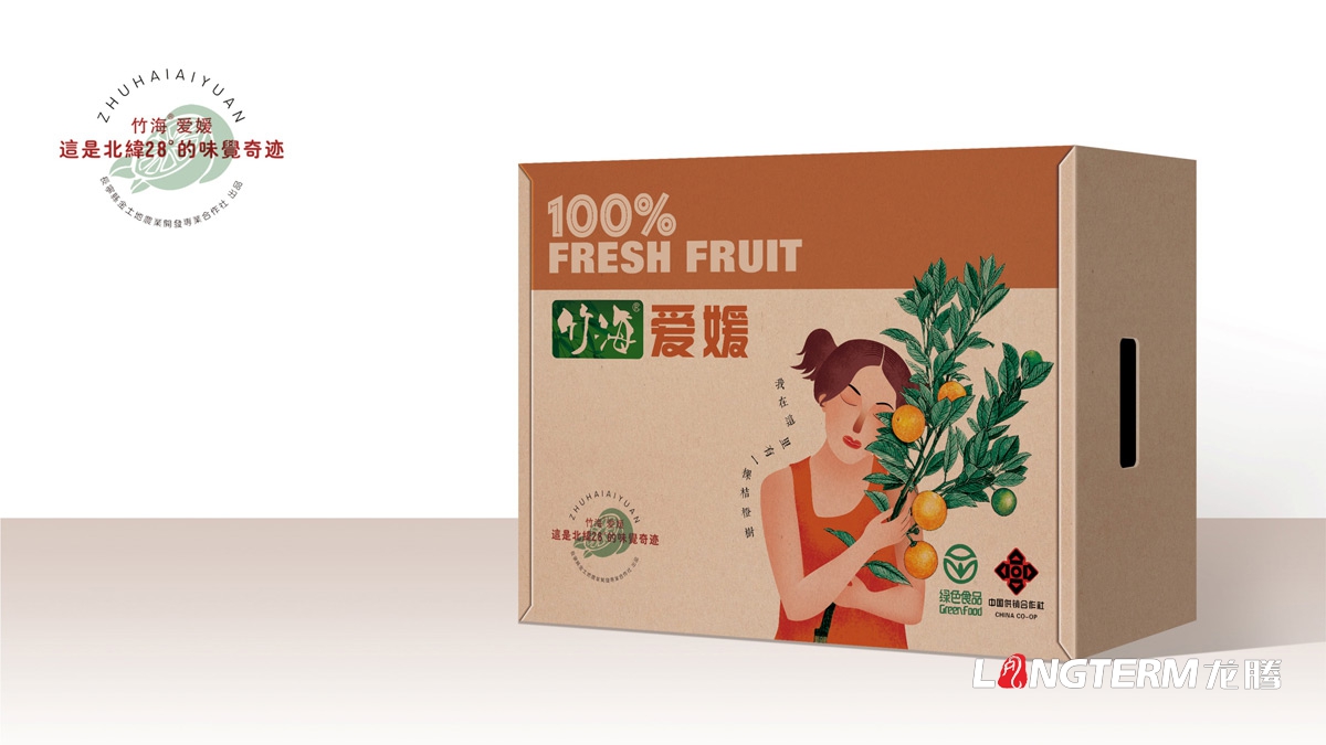 竹海爱媛产品包装设计公司_成都水果橘子包装箱原创手绘设计