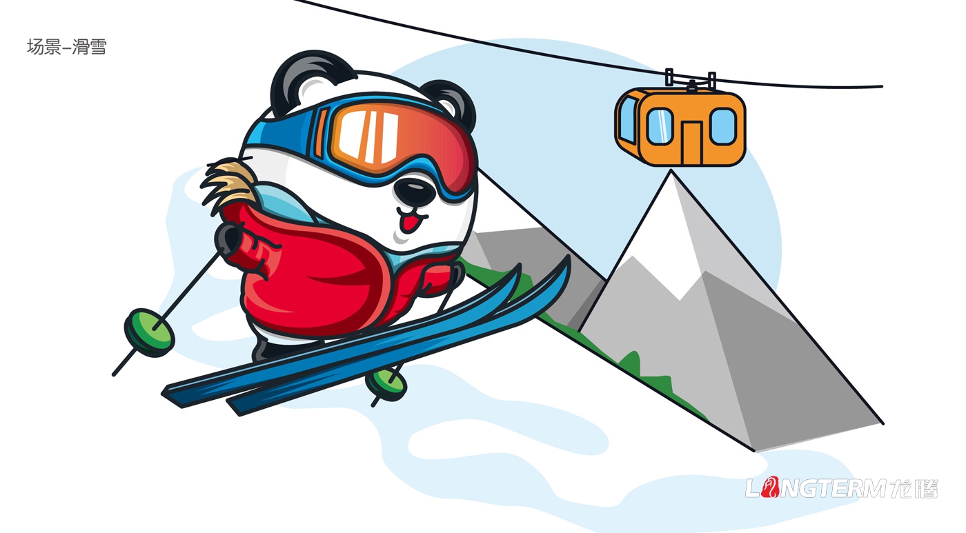 成都海昌极地海洋世界乐奇冰雪乐园卡通吉祥物设计|冰雪主题乐园LOGO手绘设计效果图及3D渲染