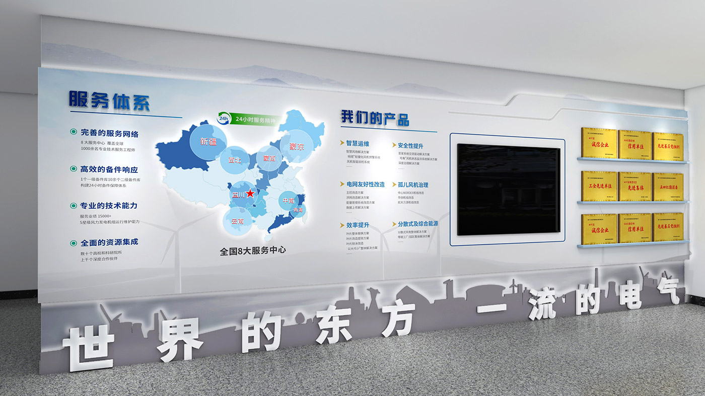 东方电气新能科技公司文化墙设计与制作