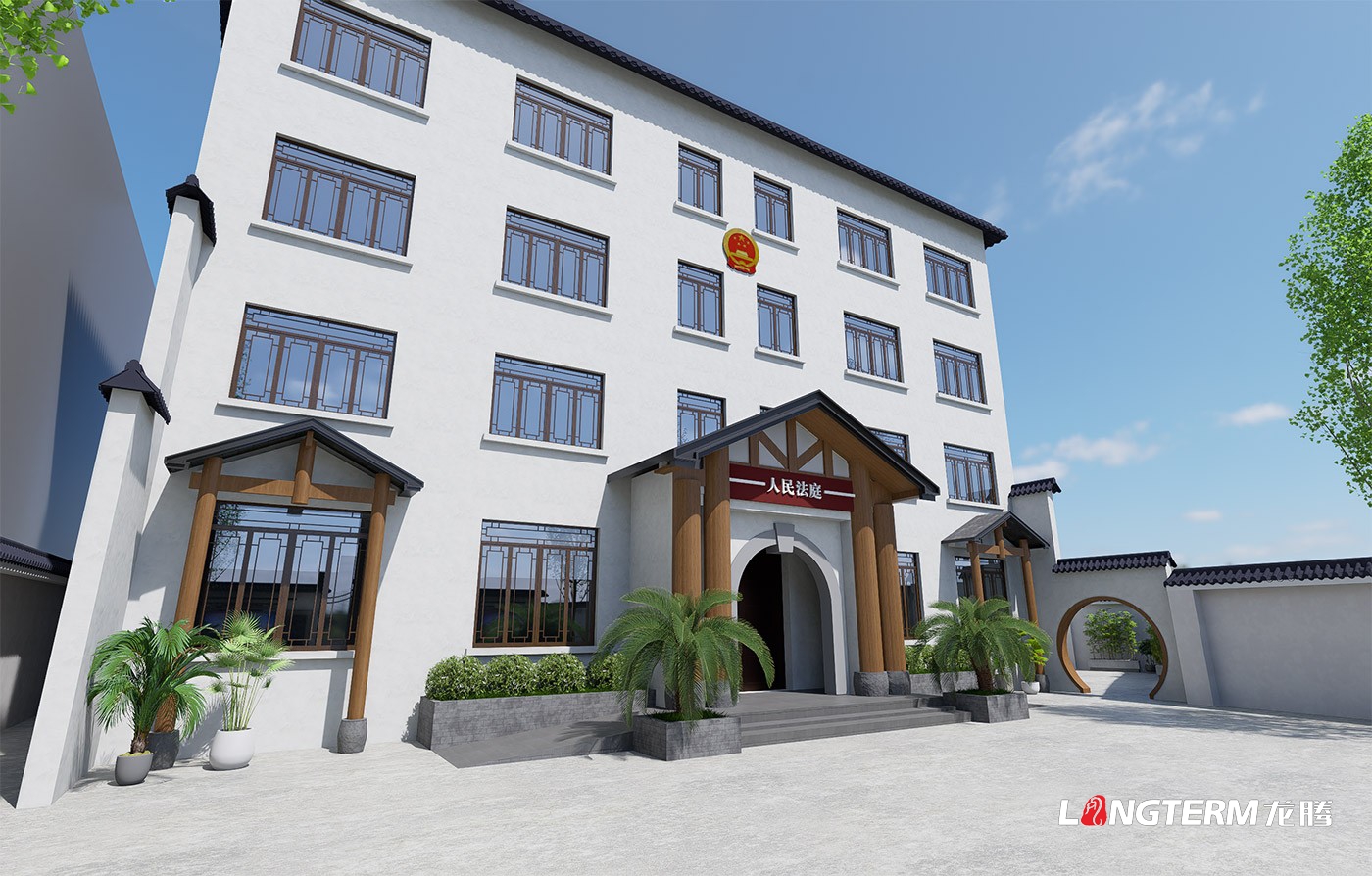 凉山州雷波县人民法院黄琅人民法庭文化墙设计_古色古香法庭设计