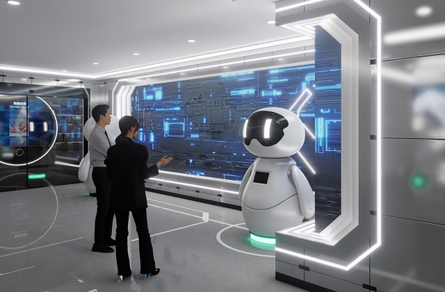 君逸数码AI智慧领域科技公司展厅设计_智慧城市领域科技空间设计