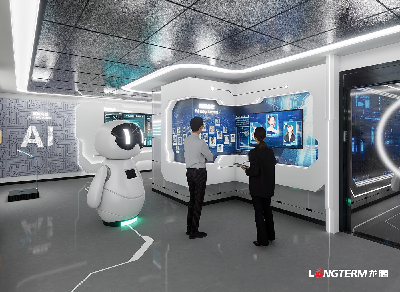 君逸数码AI智慧领域科技公司展厅设计_智慧城市领域科技空间设计