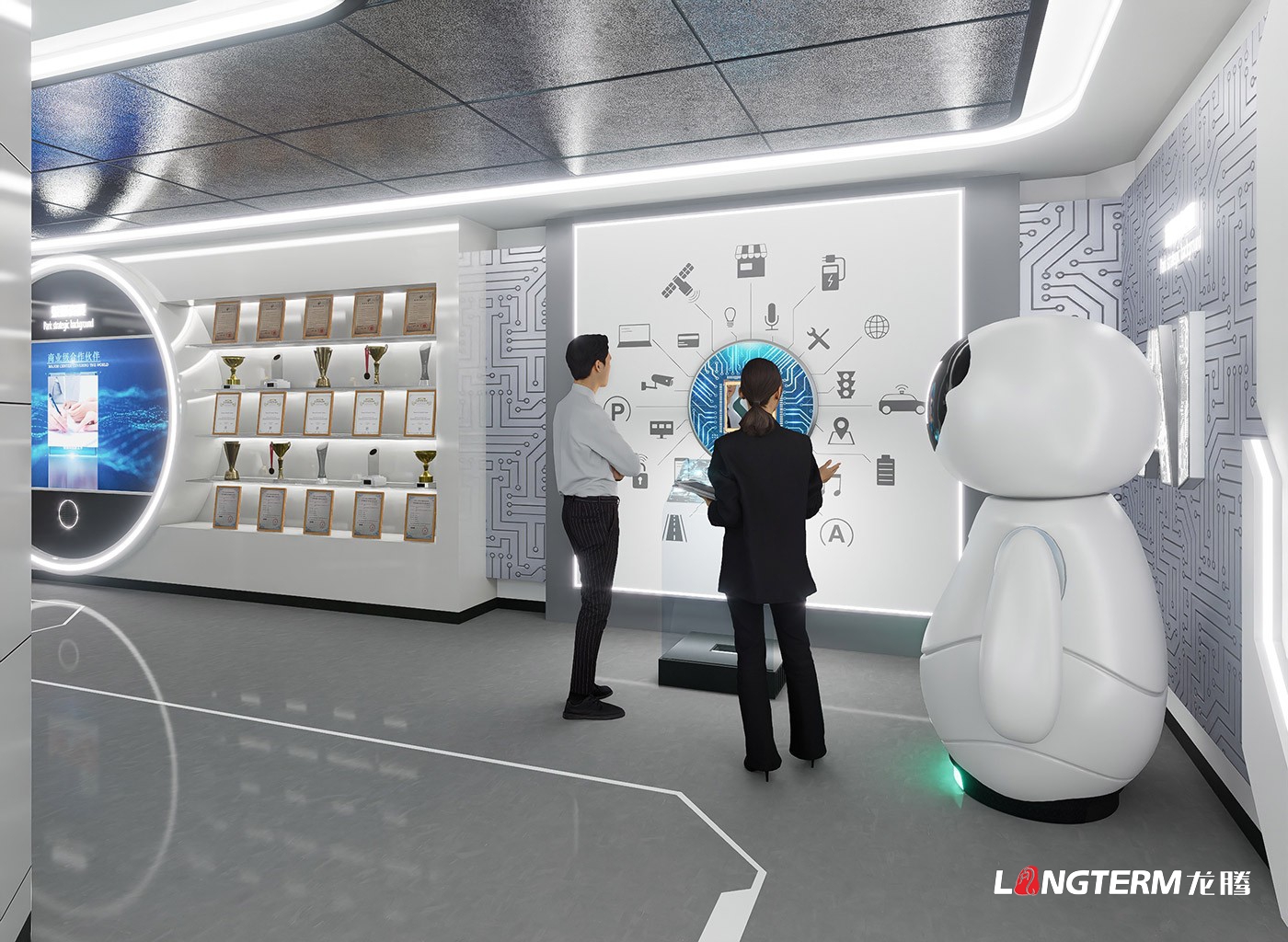 君逸数码AI智慧领域科技公司展厅设计_智慧城市领域科技空间设计