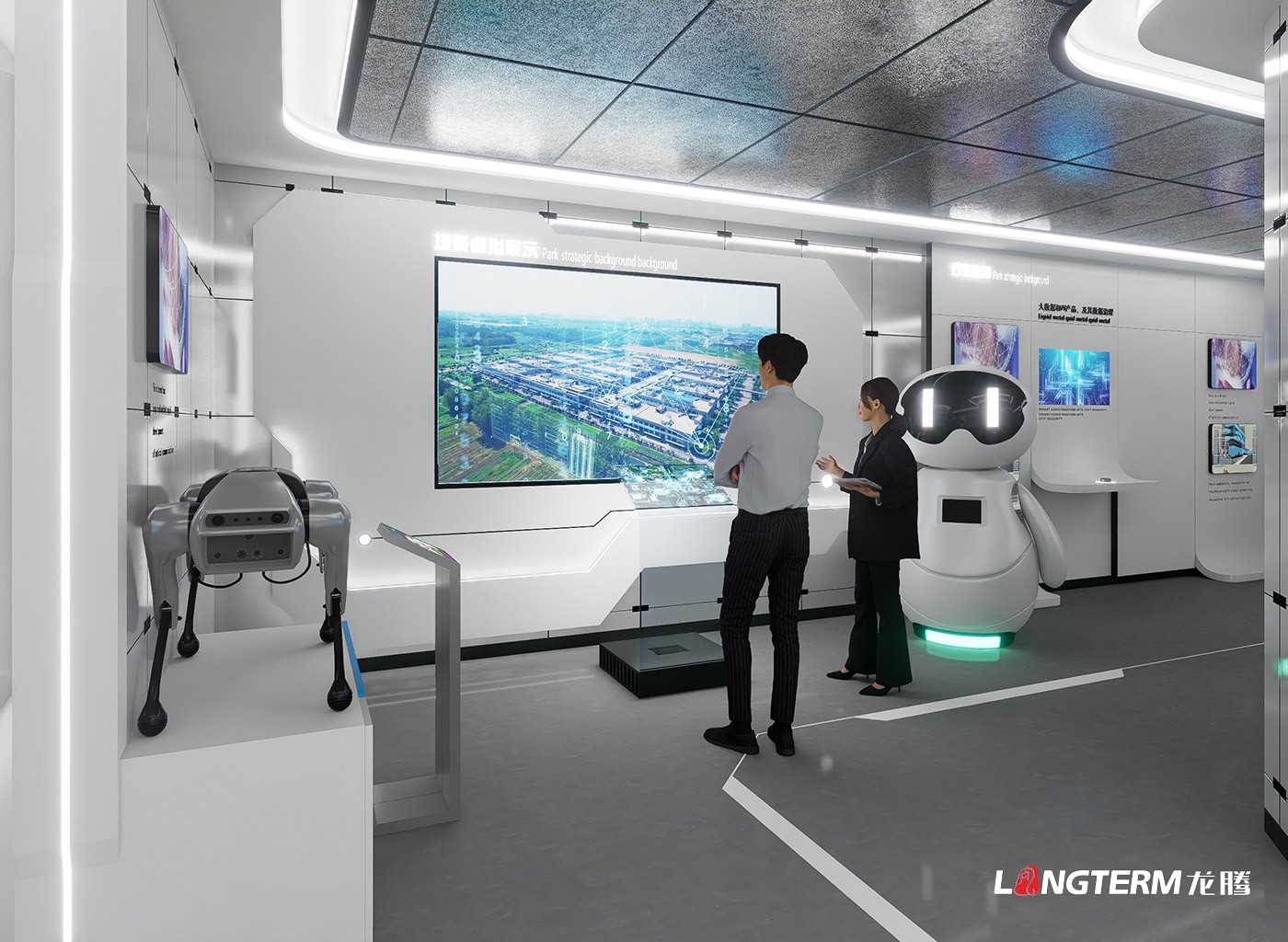 君逸数码AI智慧领域科技公司展厅设计_智慧城市领域科技空间设计